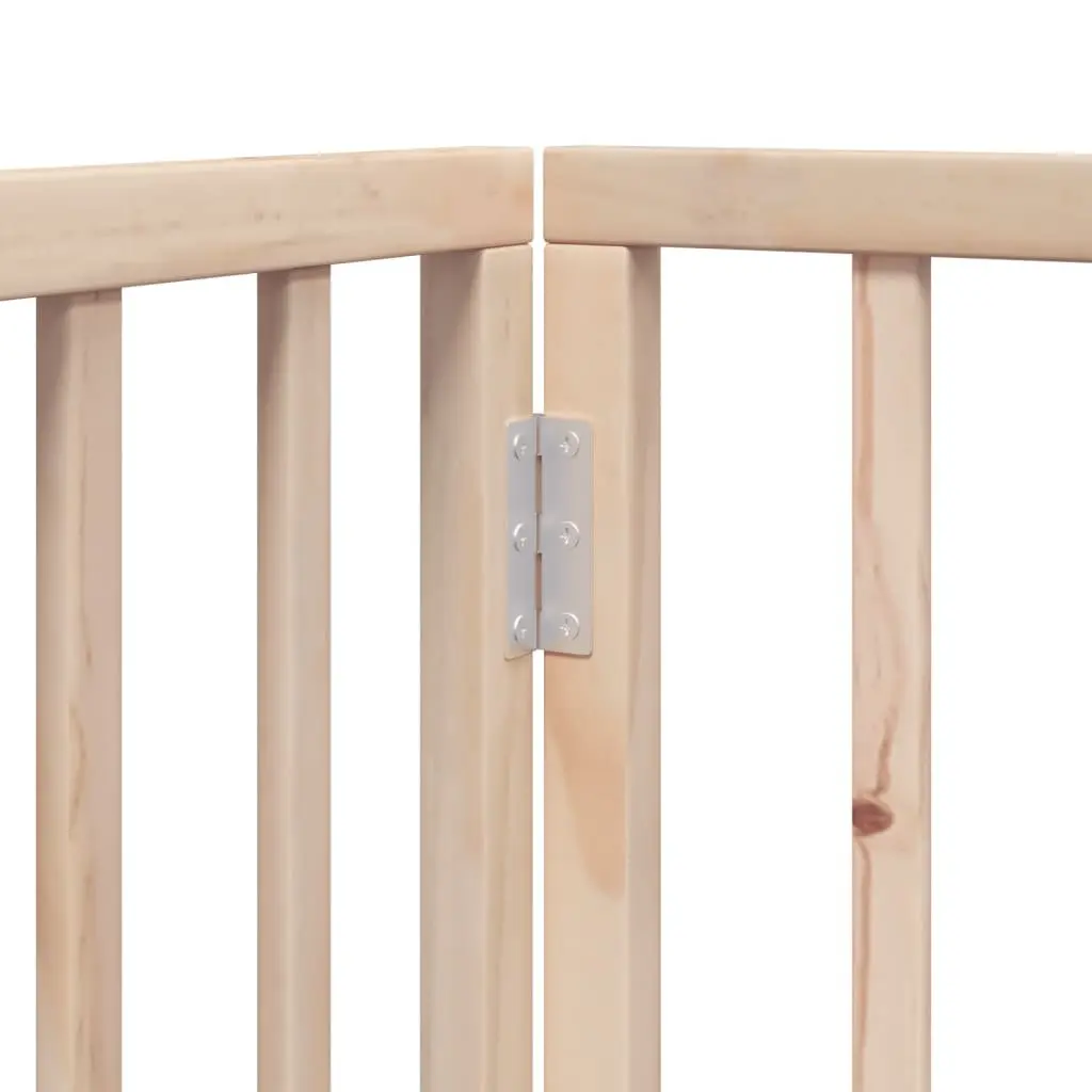 Dog Gate Foldable 4 Panels 320cm Poplar Wood Pet Safety Barrier