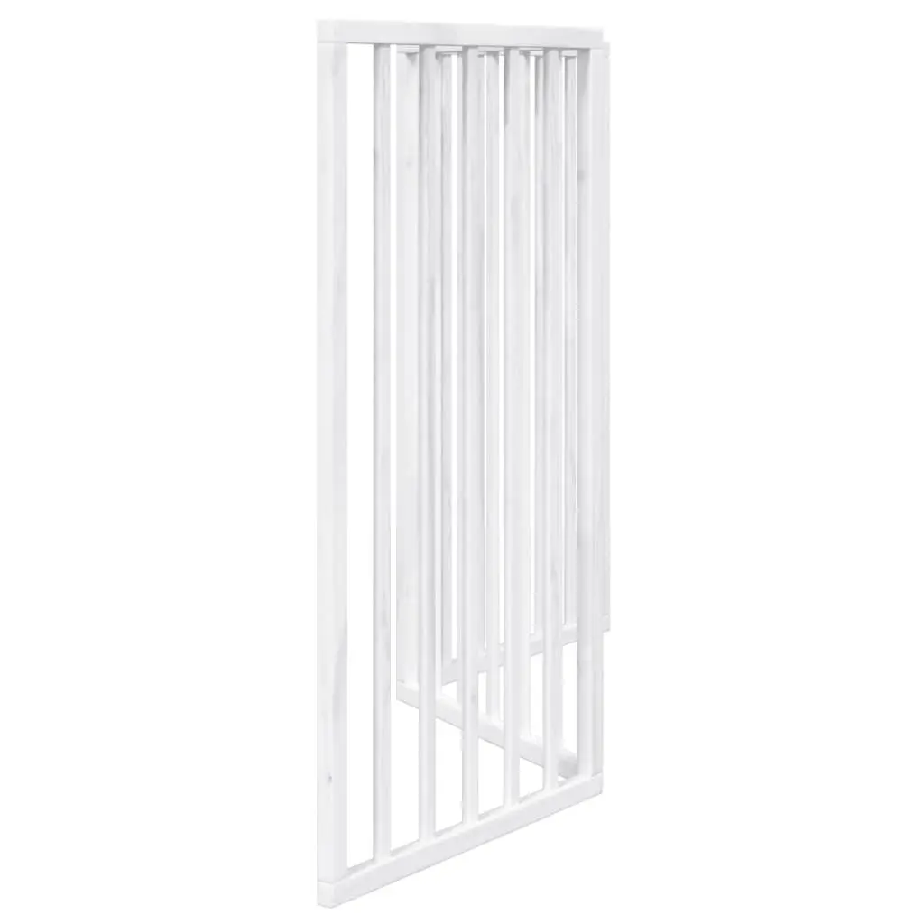 Dog Gate Foldable 3 Panels White 150cm Poplar Wood Pet Safety Barrier