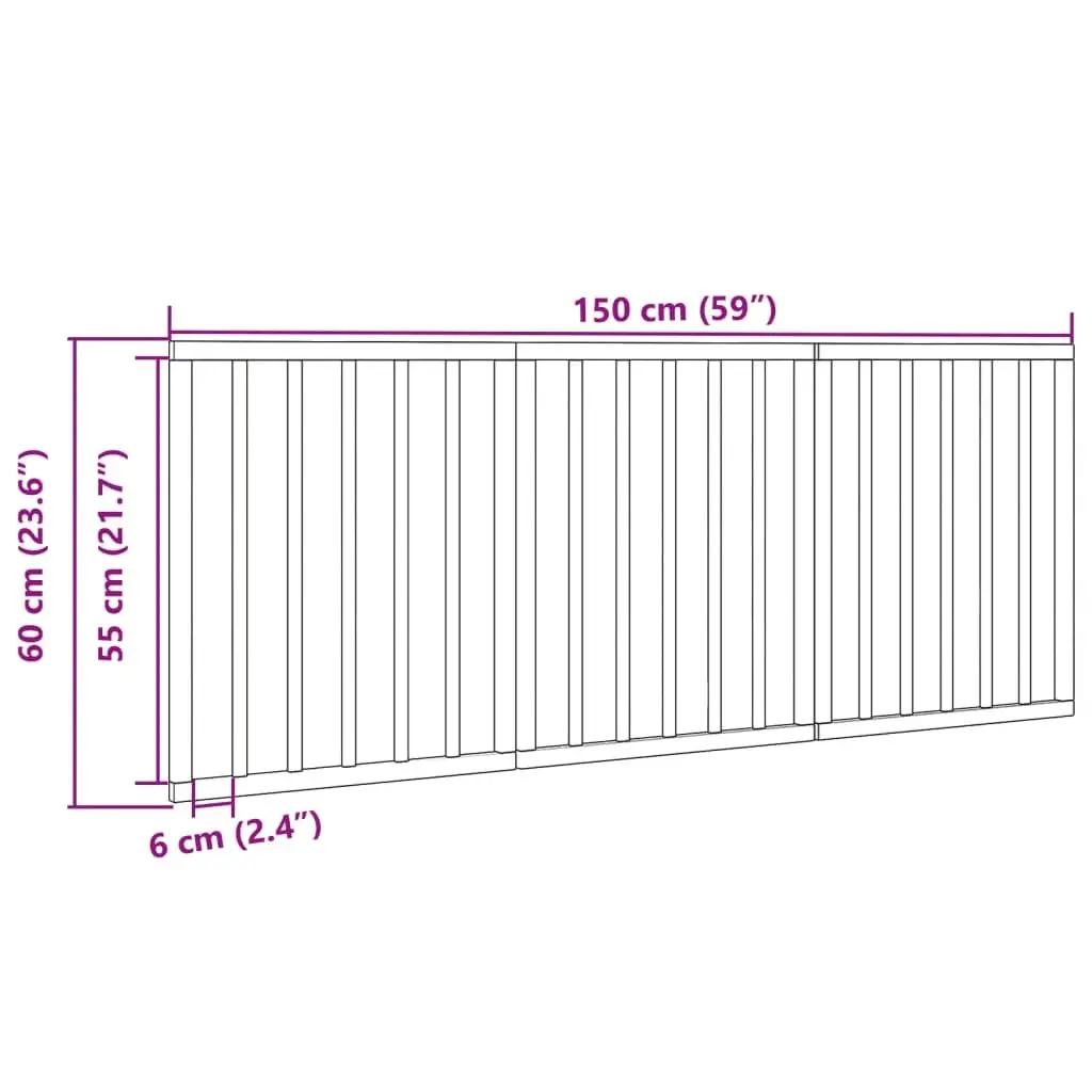 Dog Gate Foldable 3 Panels Black 150cm Poplar Wood Pet Safety Barrier
