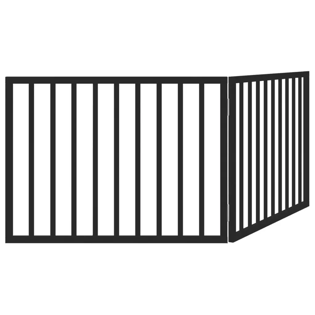 Dog Gate Foldable 2 Panels Black 160cm Poplar Wood