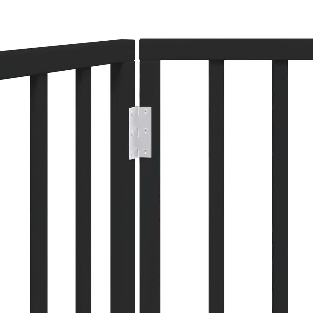 Dog Gate Foldable 2 Panels Black 160cm Poplar Wood