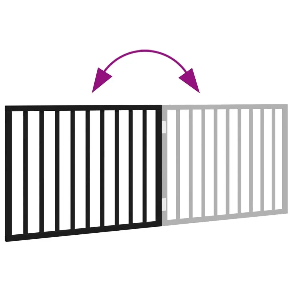 Dog Gate Foldable 2 Panels Black 160cm Poplar Wood