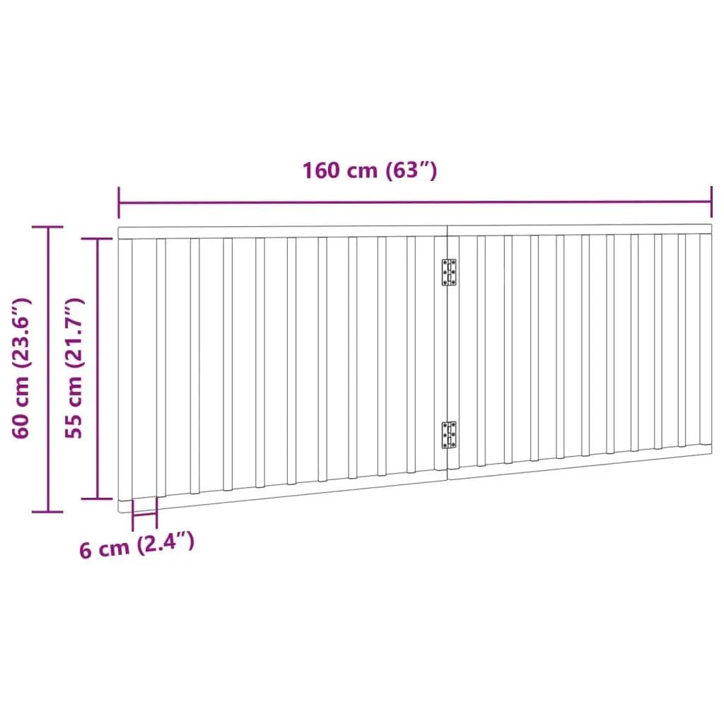 Dog Gate Foldable 2 Panels Black 160cm Poplar Wood