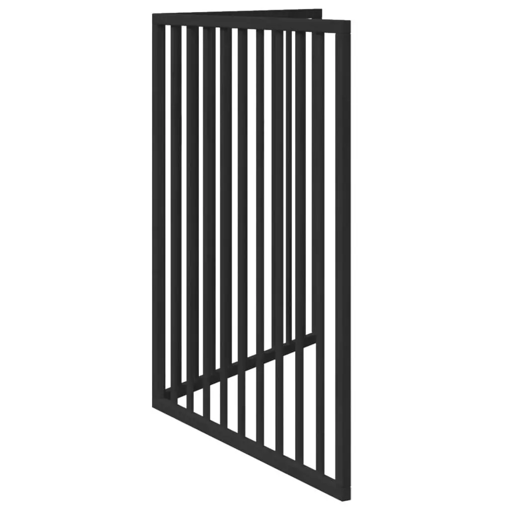 Dog Gate Foldable 2 Panels Black 160cm Poplar Wood Pet Safety Barrier