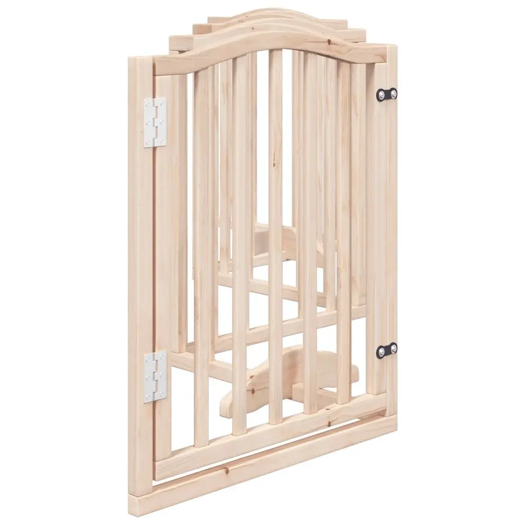 Dog Gate Foldable 6 Panels 300cm Poplar Wood Pet Safety Barrier with Door Lock