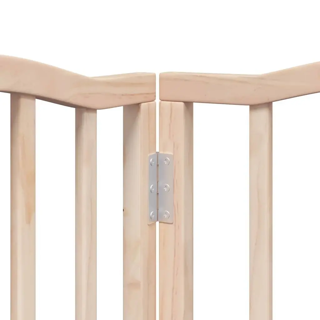 Dog Gate Foldable 6 Panel Pet Safety Barrier Poplar Wood Enclosure with Door