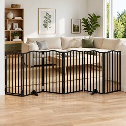 Friendly 6-Panel Foldable Dog Gate for Your Home