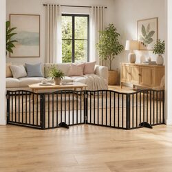 Friendly 4 Panel Dog Gate for Your Home - Black