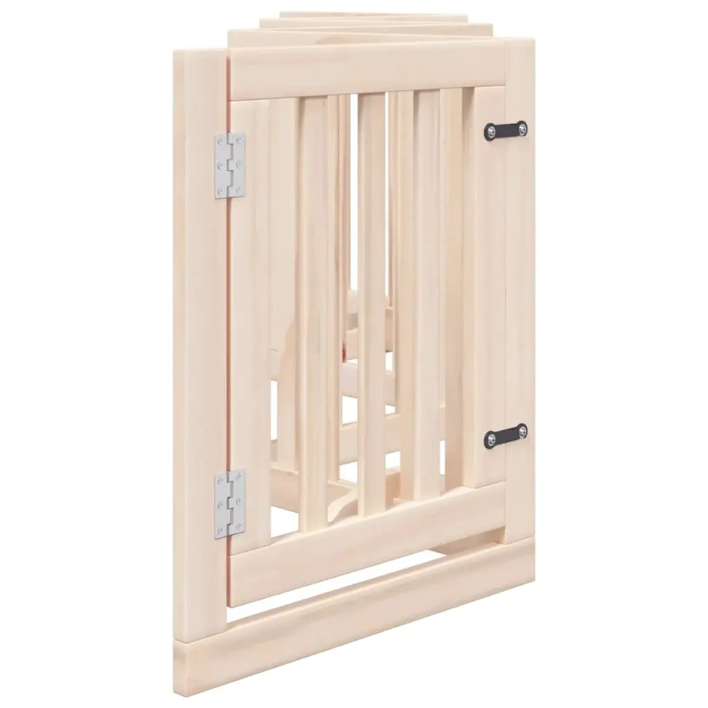 Dog Gate Foldable 6 Panels Poplar Wood Brown 300cm