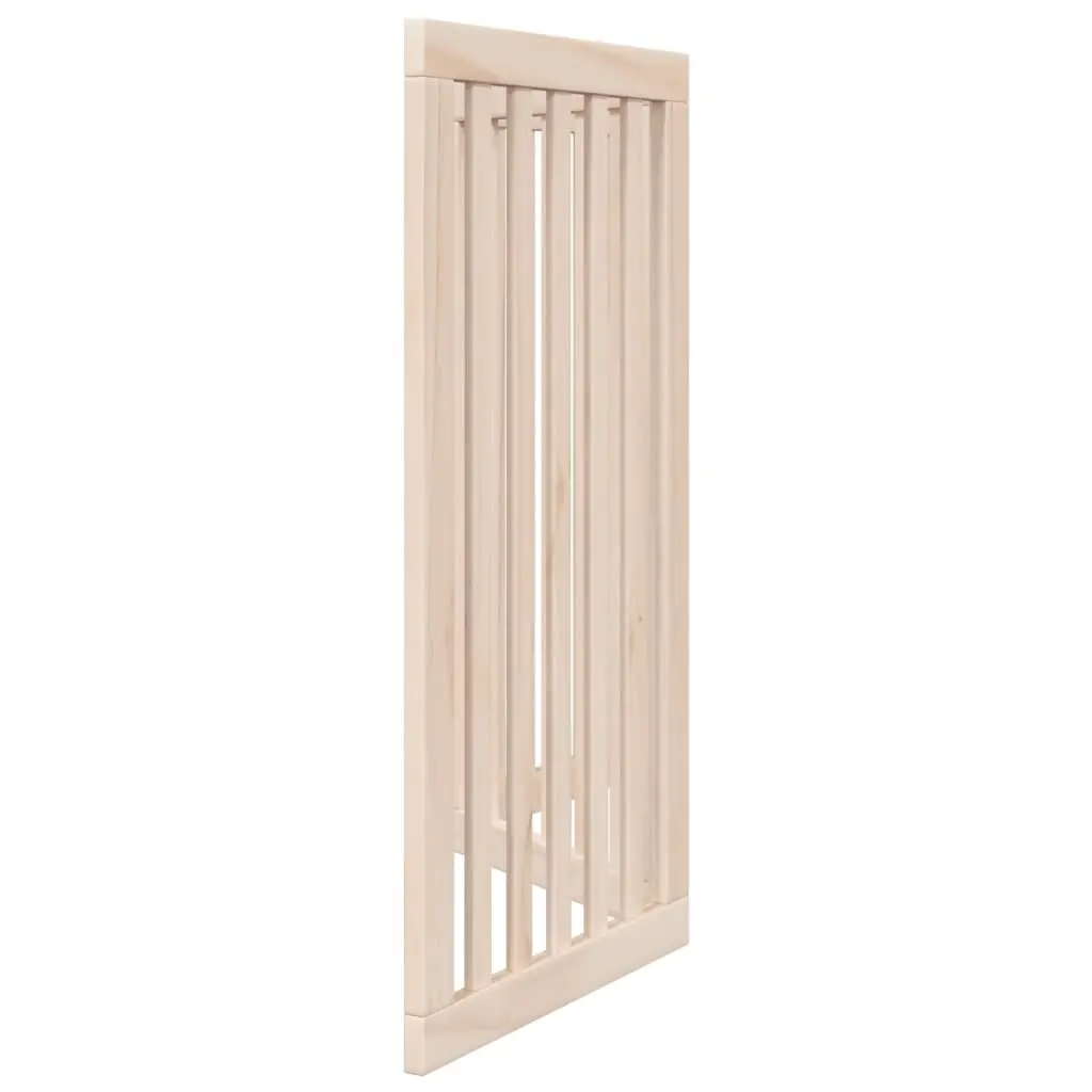 Foldable Dog Gate 3 Panel 150 cm Brown Poplar Wood Pet Barrier