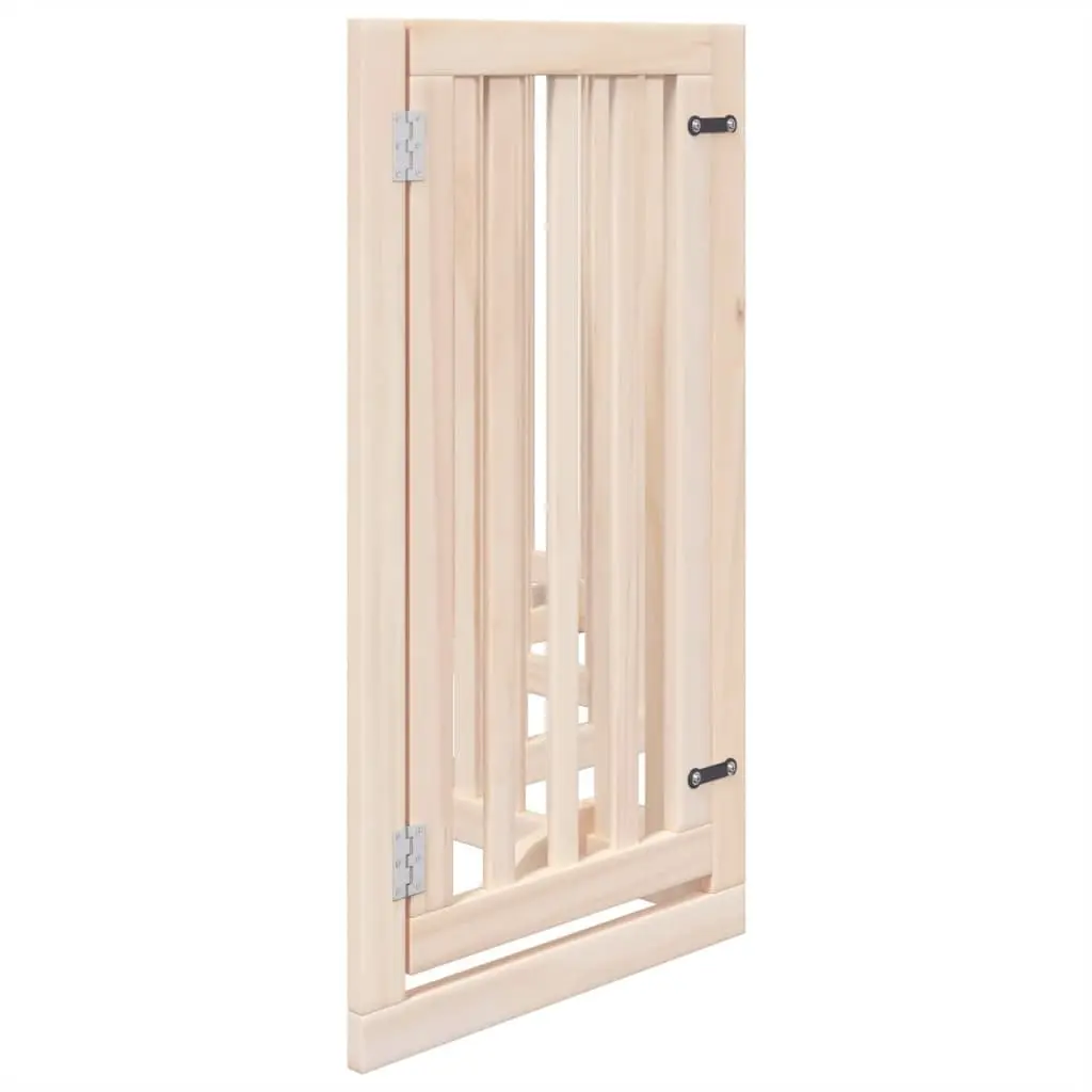 Dog Gate Foldable 6 Panels 300cm Poplar Wood Pet Safety Barrier with Door Lock