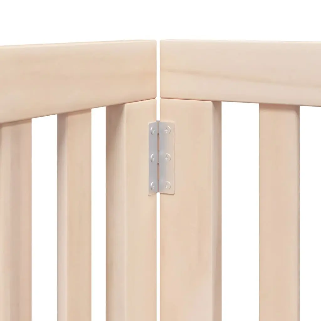 Dog Gate Foldable 6 Panels 300cm Poplar Wood Pet Safety Barrier with Door Lock