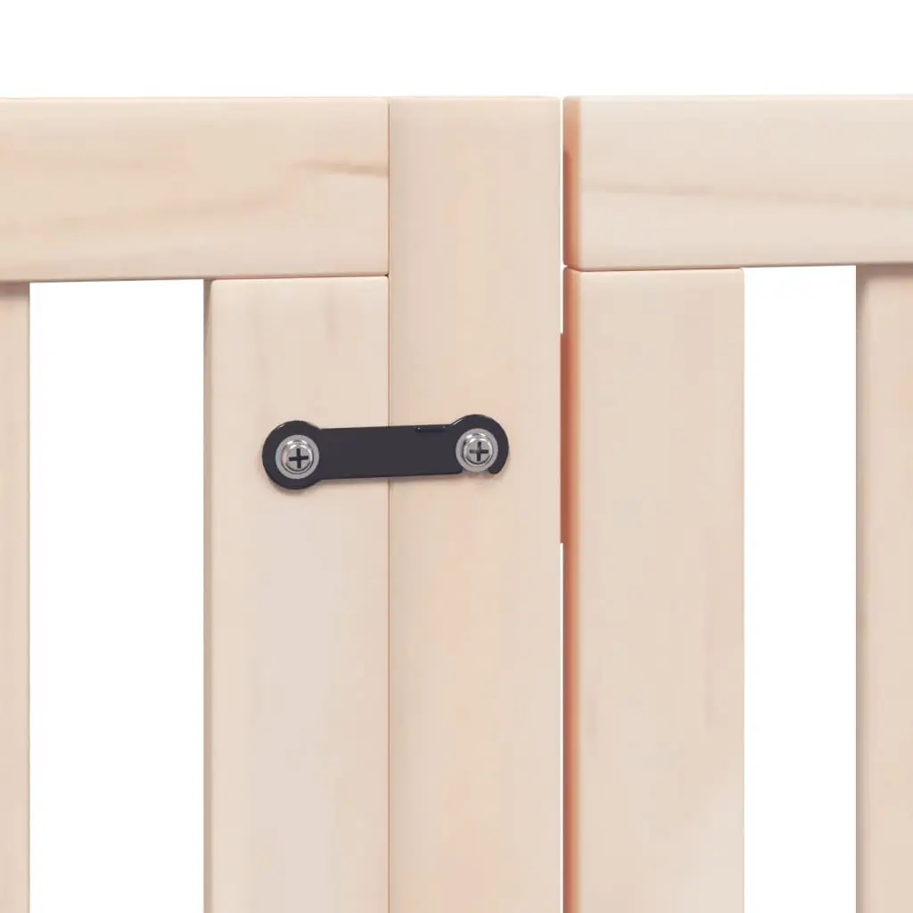 Dog Gate Foldable 6 Panels 300cm Poplar Wood Pet Safety Barrier with Door Lock