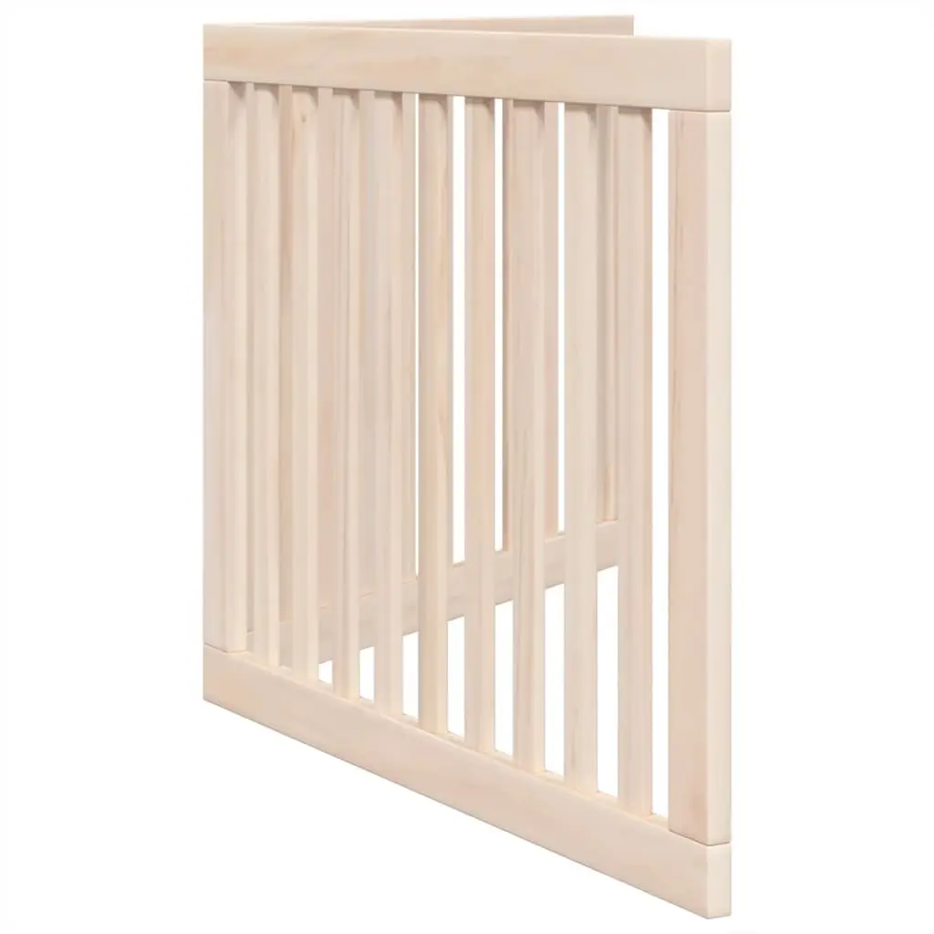 Dog Gate Foldable 2 Panels 160cm Brown Wood Pet Safety Barrier Playpen