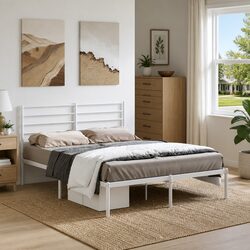 Your Ideal 135x190 cm Metal Bed Frame with Headboard