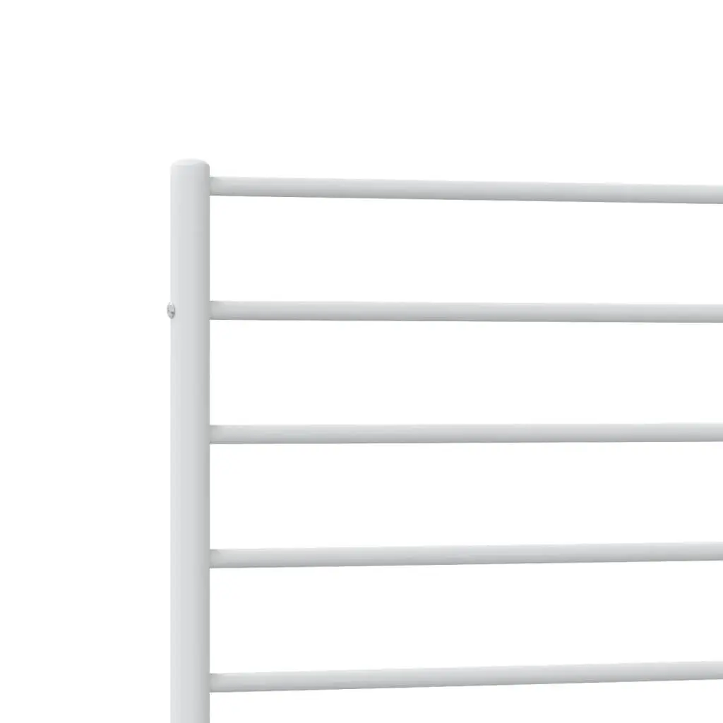 Metal Bed Frame King Size Powder-Coated Steel 107x203 cm White Footboard