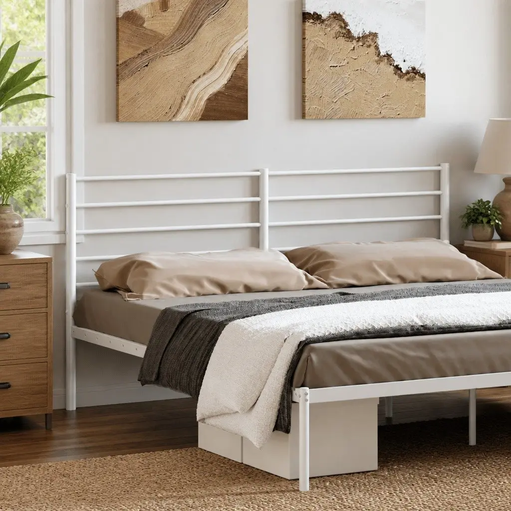 180cm White Metal Headboard