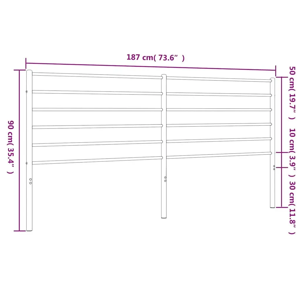 180cm White Metal Headboard
