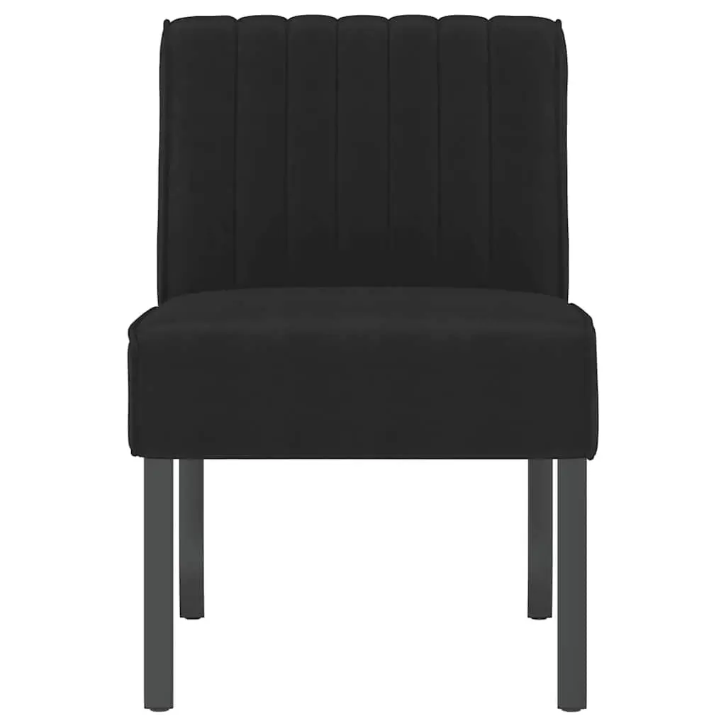 Slipper Chair Black Velvet Upholstered Accent Lounge Seat 1 Piece