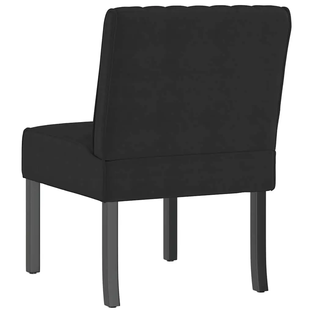 Slipper Chair Black Velvet Upholstered Accent Lounge Seat 1 Piece