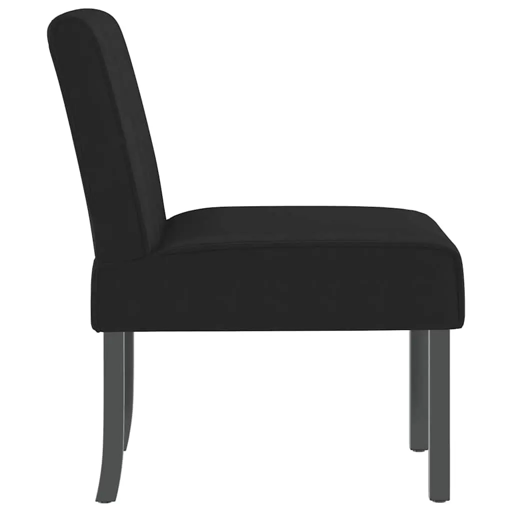 Slipper Chair Black Velvet Upholstered Accent Lounge Seat 1 Piece
