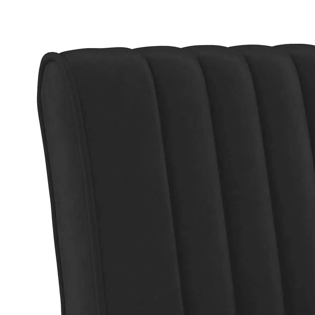 Slipper Chair Black Velvet Upholstered Accent Lounge Seat 1 Piece