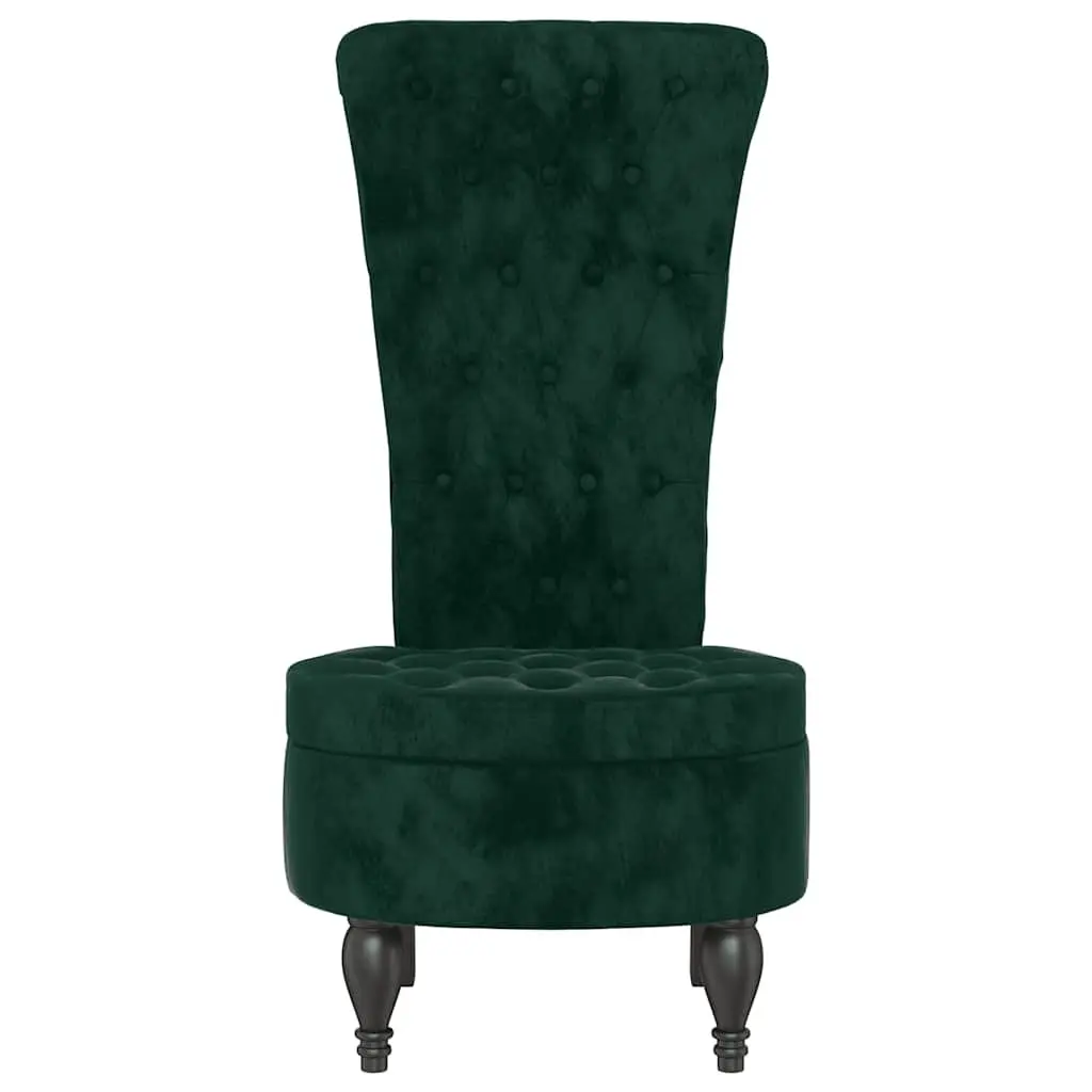 High Back Accent Chair Dark Green Velvet Button Tufted Design Living Room