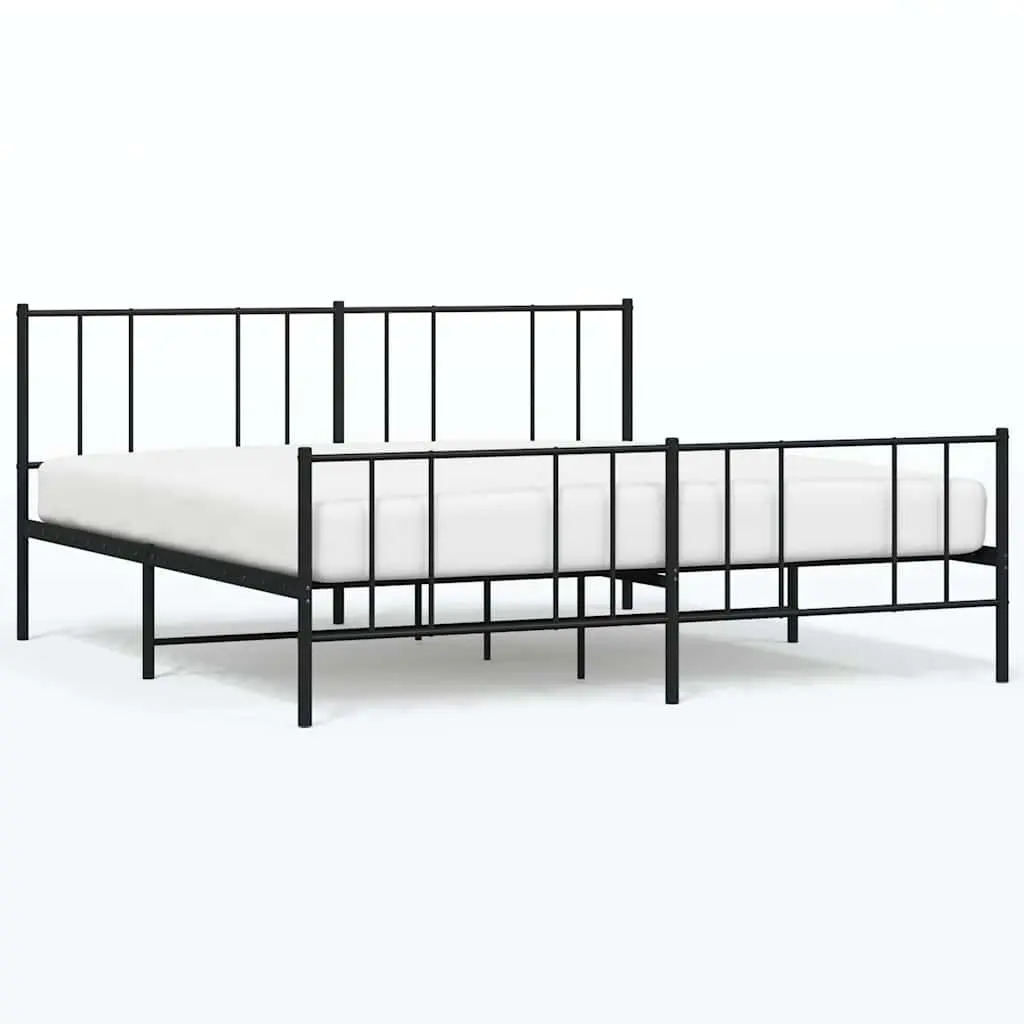 Black Metal King Size Bed Frame 183x203cm