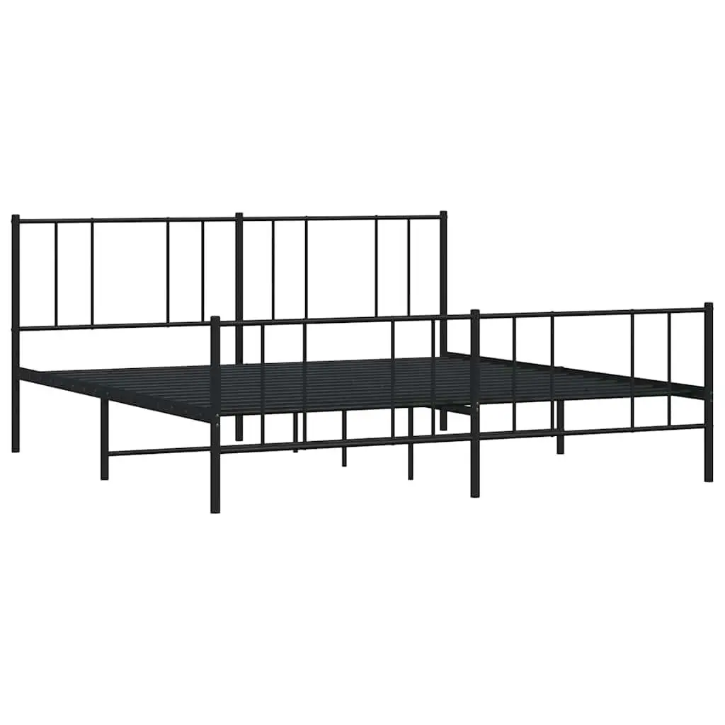 Black Metal King Size Bed Frame 183x203cm