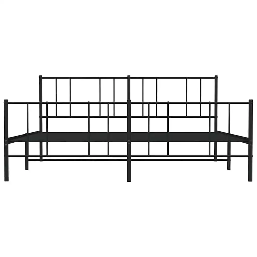 Black Metal King Size Bed Frame 183x203cm