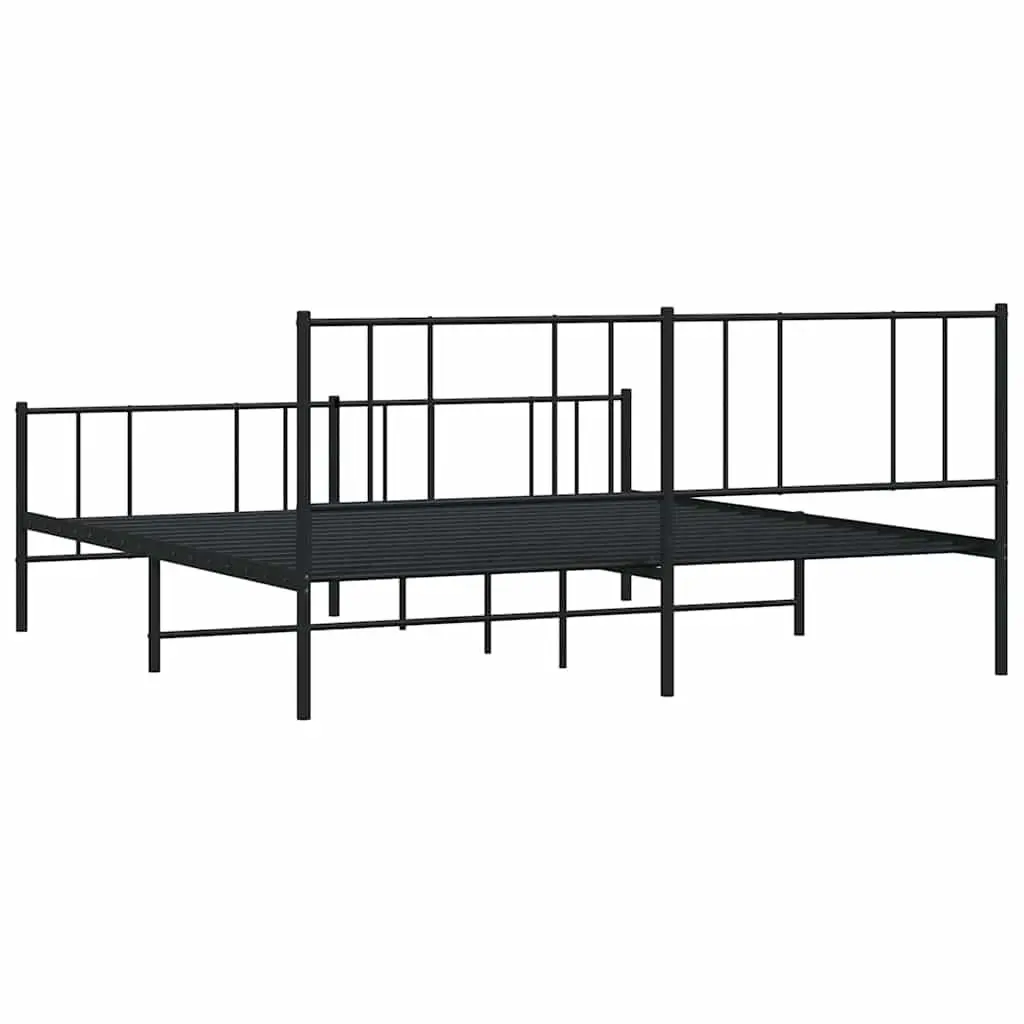 Black Metal King Size Bed Frame 183x203cm