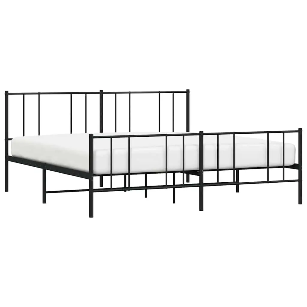 Black Metal King Size Bed Frame 183x203cm