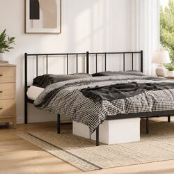 Metal Headboard Black 180cm Bedroom Bed Frame Header Support Backrest
