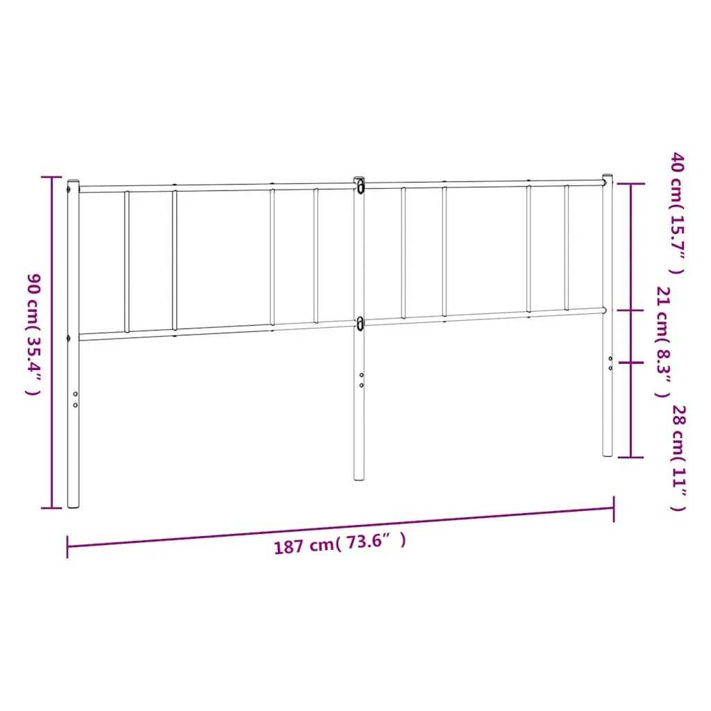 180cm Black Metal Headboard