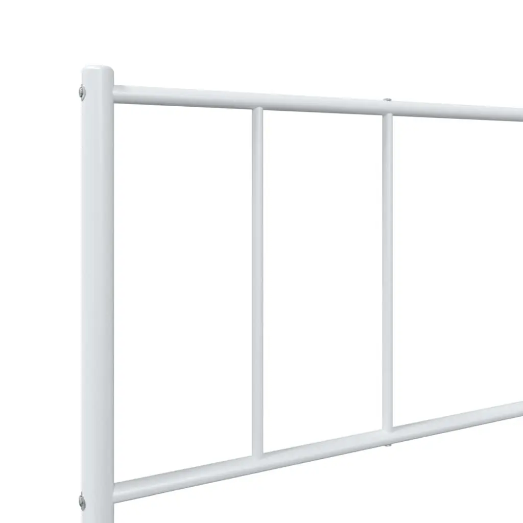 Metal Bed Frame King Single Slatted Base 107x203 cm White