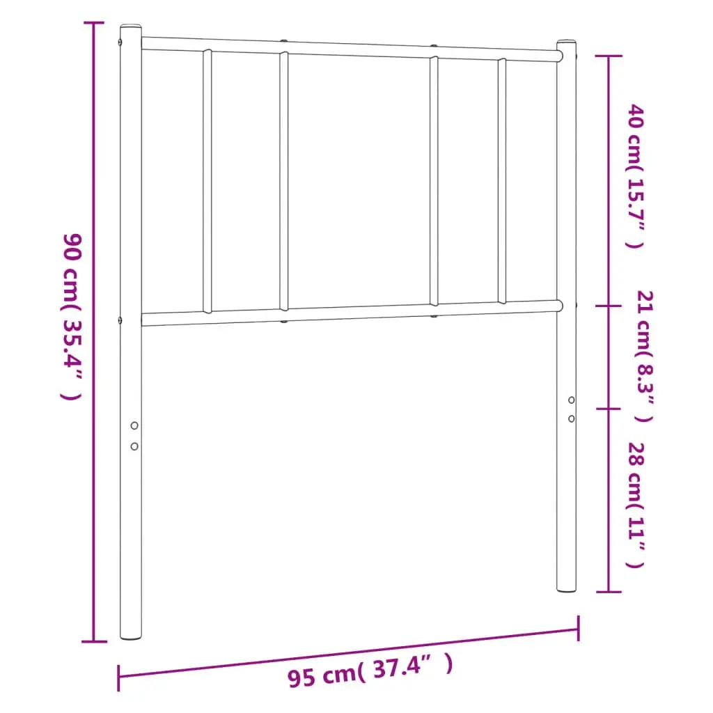 90cm White Metal Headboard