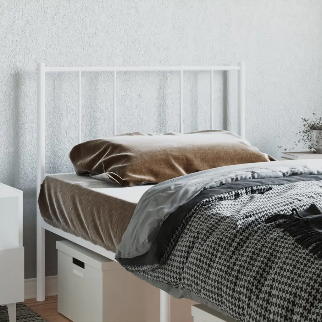 107cm White Metal Headboard