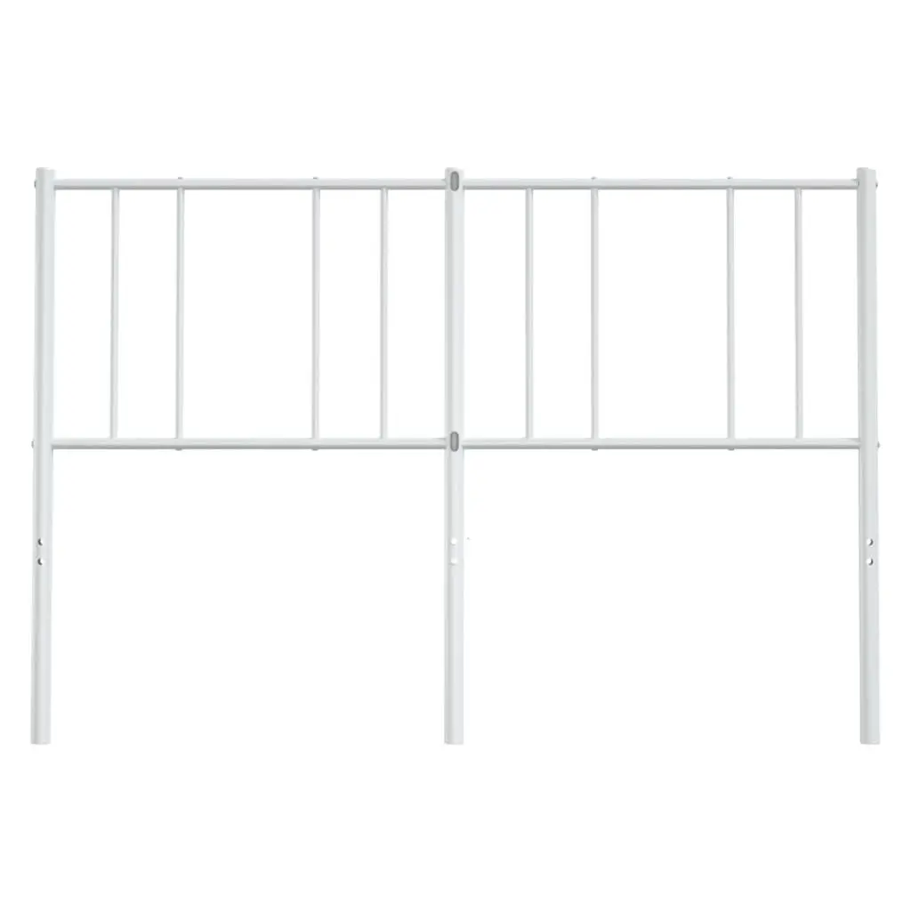 Metal Headboard White 135cm Sturdy Support Powder-coated Steel Construction