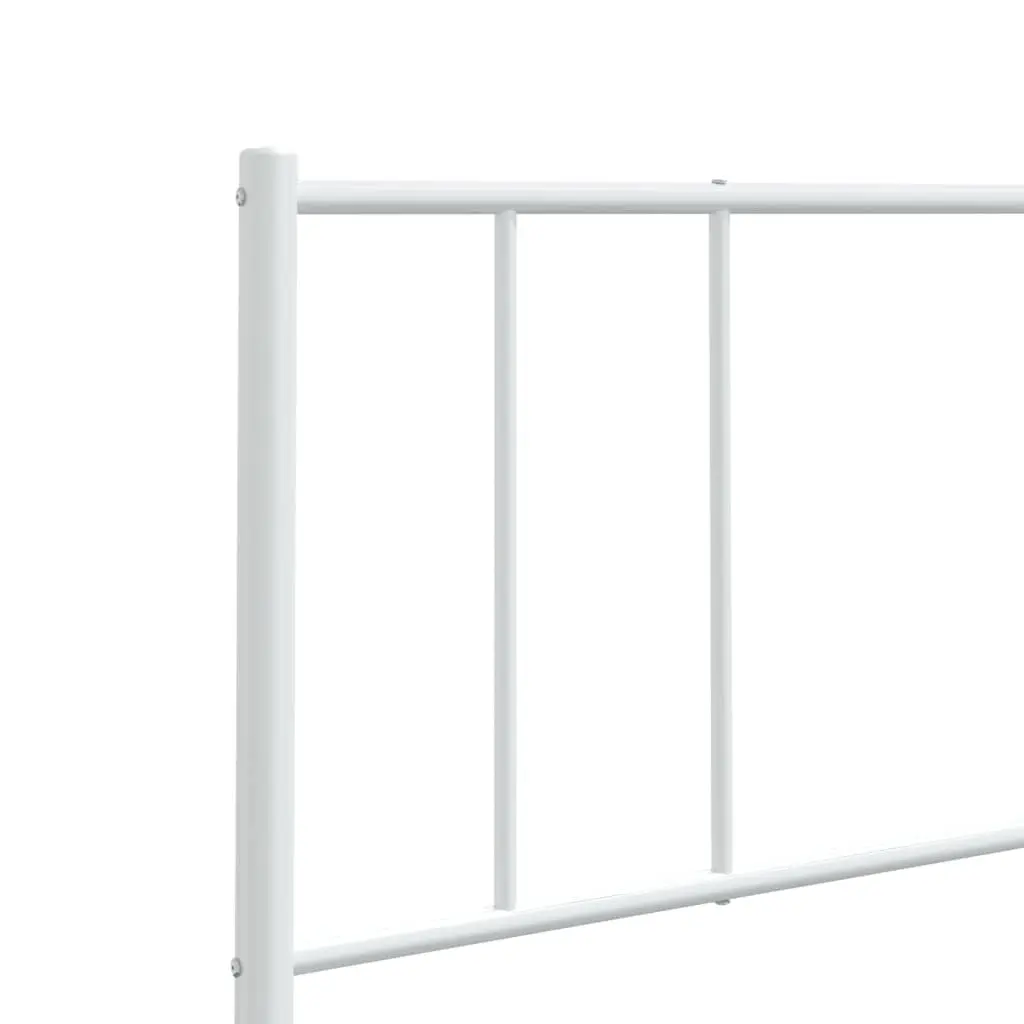 Metal Headboard White 135cm Sturdy Support Powder-coated Steel Construction