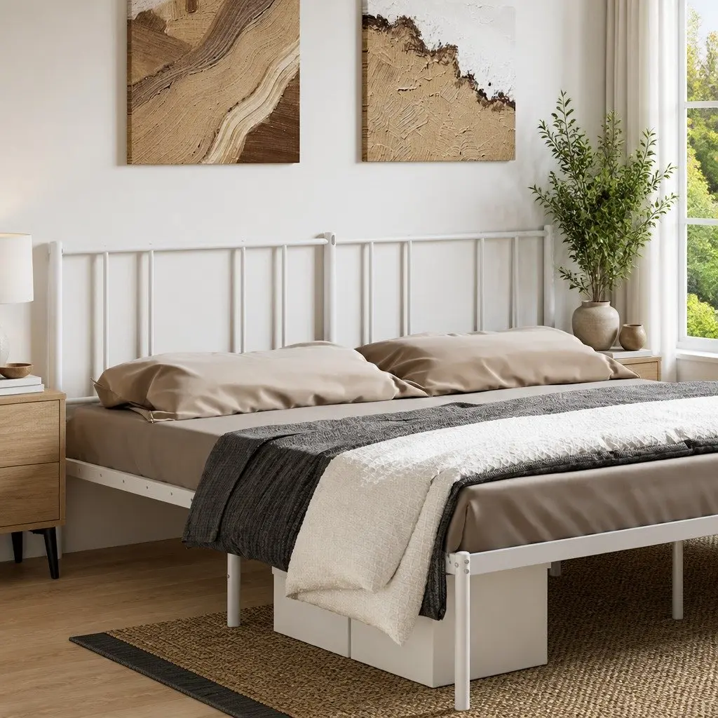 Metal Headboard White 180cm Bedroom Bed Frame Head Support Stylish Design