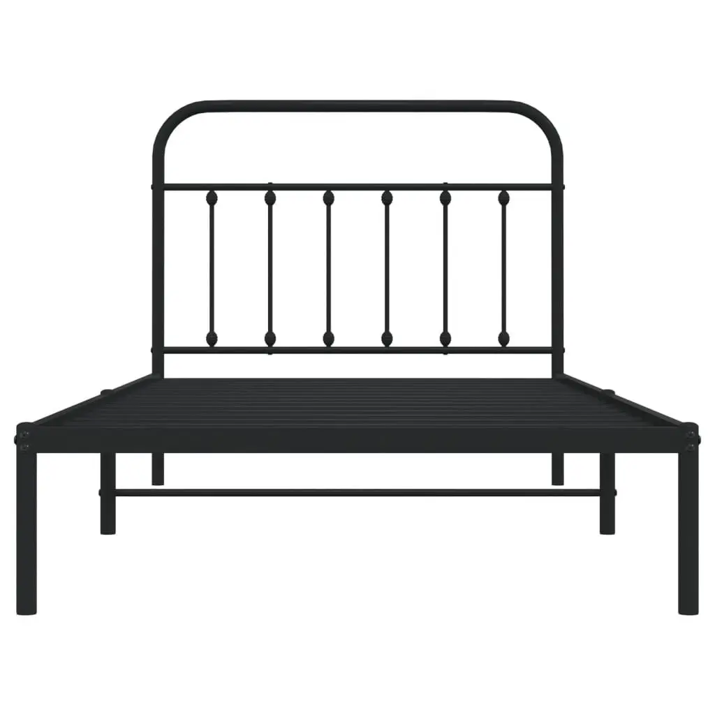 Metal Bed Frame King Single Steel Platform Black 107x203cm