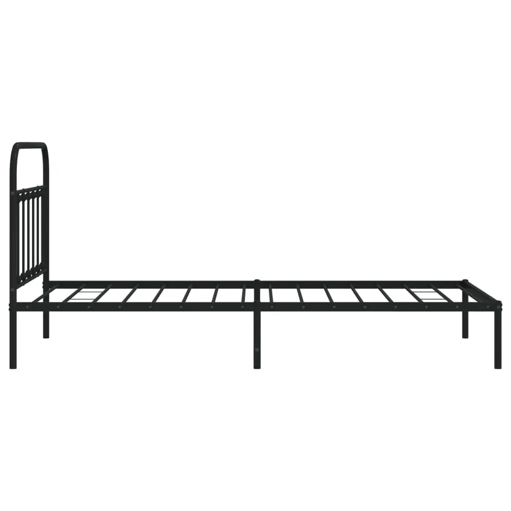 Metal Bed Frame King Single Steel Platform Black 107x203cm