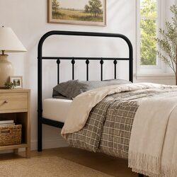 Friendly Black Metal Headboard for Your Bed