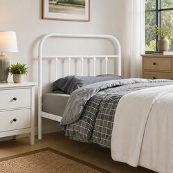 Friendly 90cm White Metal Headboard for Your Bed