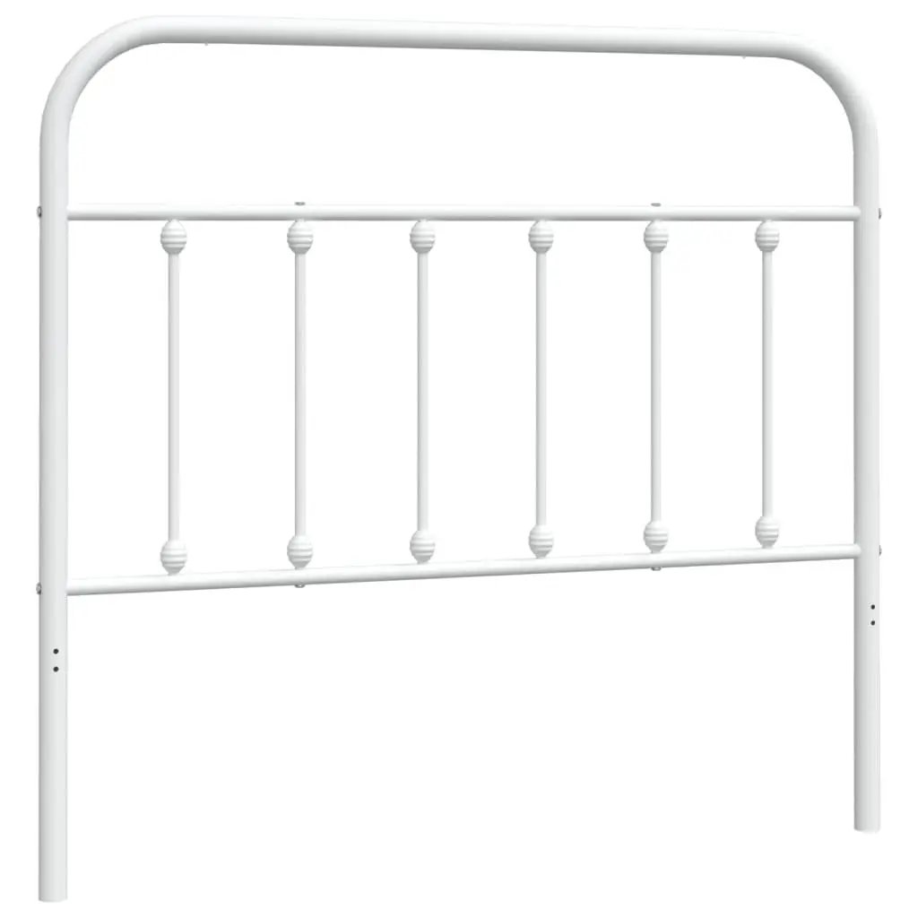 107cm White Metal Headboard for Bed Frame