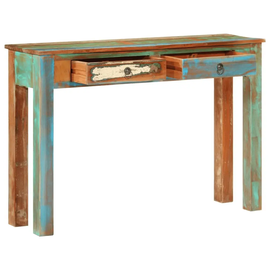 Console Table 110x30x75 cm Solid Reclaimed Wood Entryway Hallway Storage Drawers