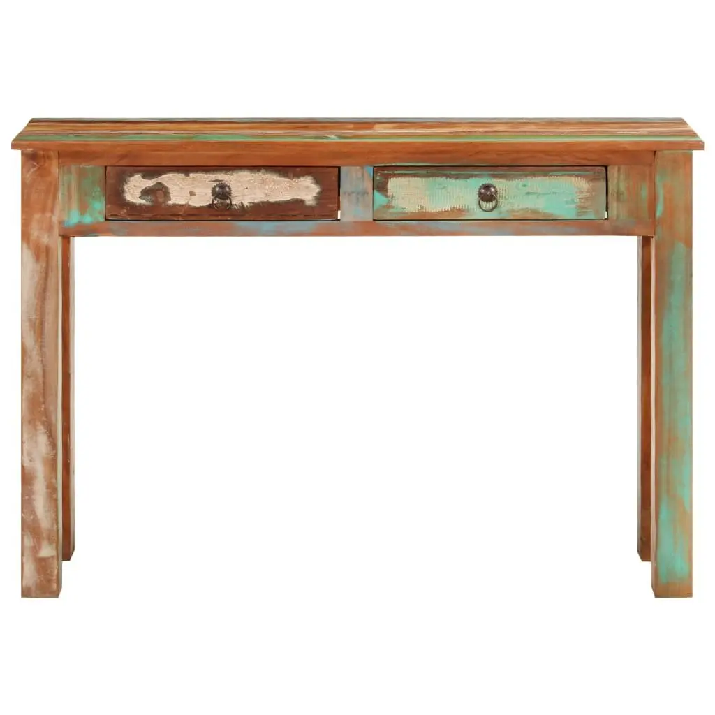 Console Table 110x30x75 cm Solid Reclaimed Wood Entryway Hallway Storage Drawers