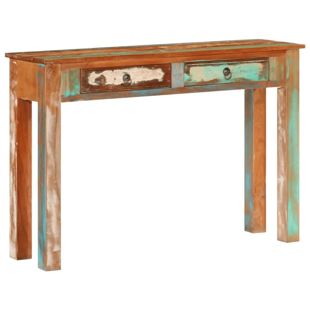 Console Table 110x30x75 cm Solid Reclaimed Wood Entryway Hallway Storage Drawers