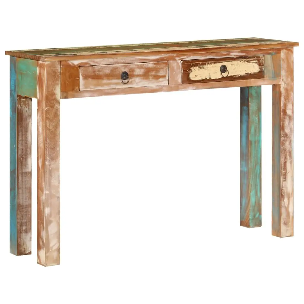 Console Table 110x30x75 cm Solid Reclaimed Wood Entryway Hallway Storage Drawers