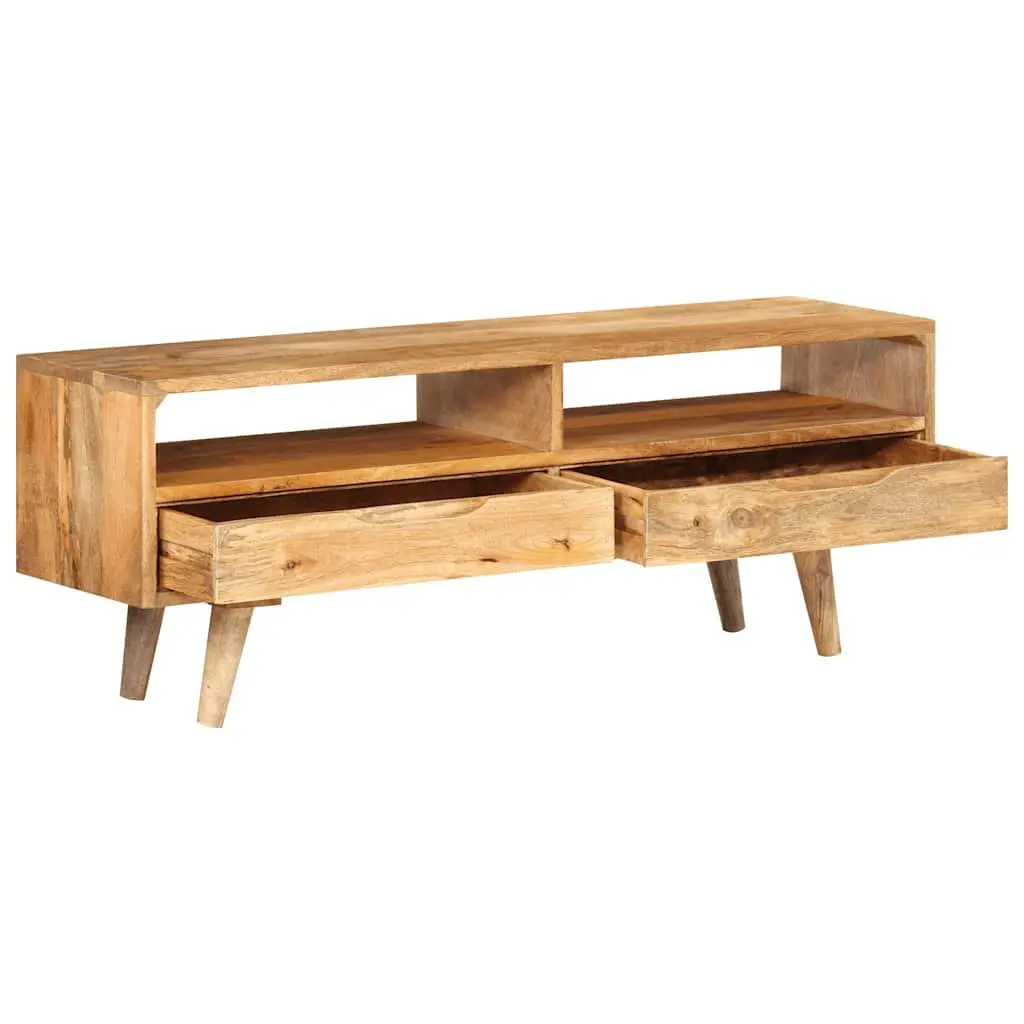 TV Cabinet Solid Wood Mango Brown Retro 110x30x41 cm